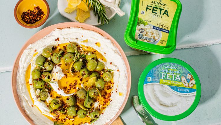 Marinated Olives on Whipped Feta