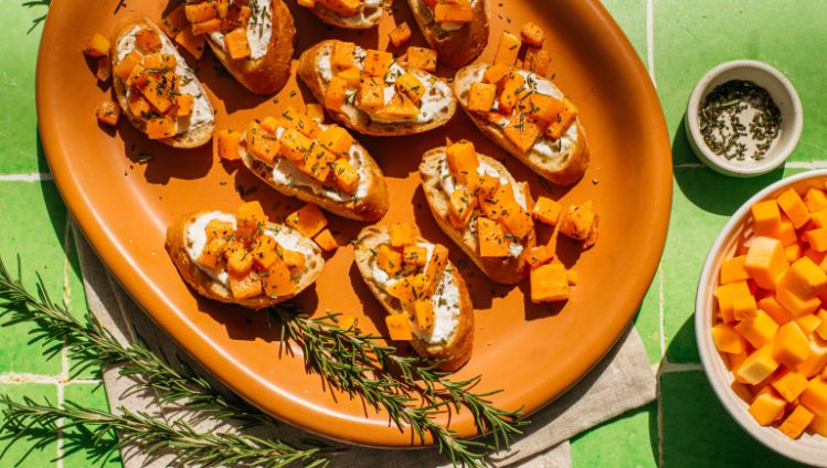 Butternut Squash Feta Crostini