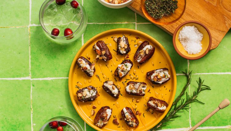 Whipped Feta Stuffed Date Bites