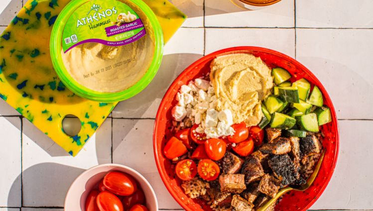 Garlic Hummus Mediterranean Bowls