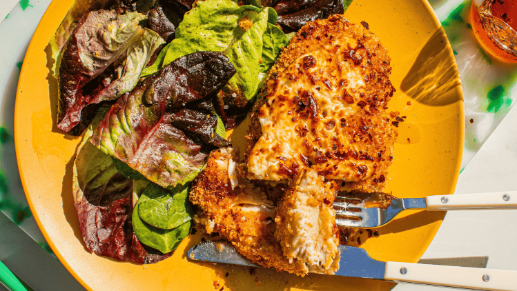 Crispy Hot Honey Feta Chicken