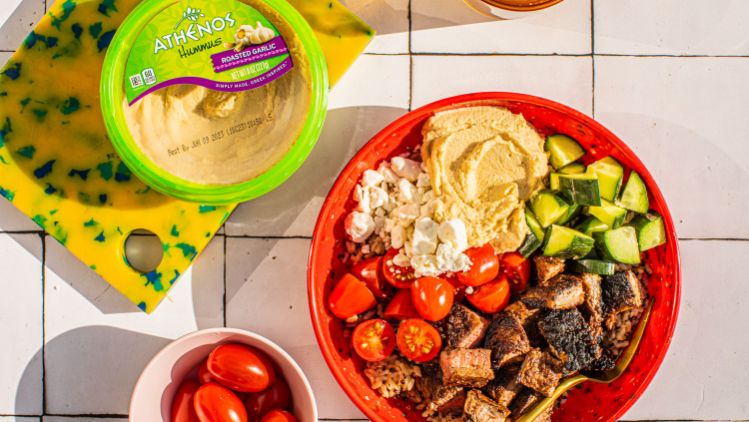 Garlic Hummus Mediterranean Bowls