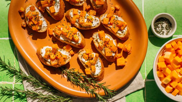 Butternut Squash Feta Crostini