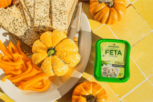 Pumpkin Cheese Ball with Athenos Crumbled Feta Cheese